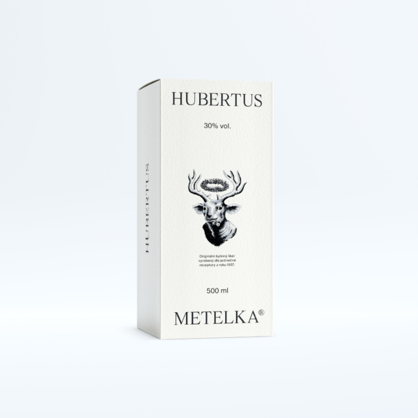 Bylinný likér Hubertus Metelka – dárková krabička